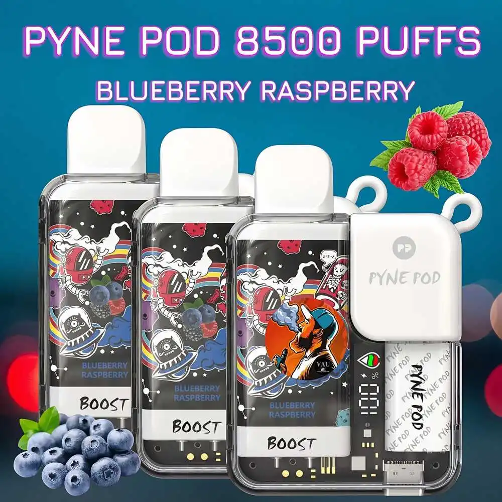 New Pyne Pod Blueberry Raspberry 8500 Puffs Disposable Vape
