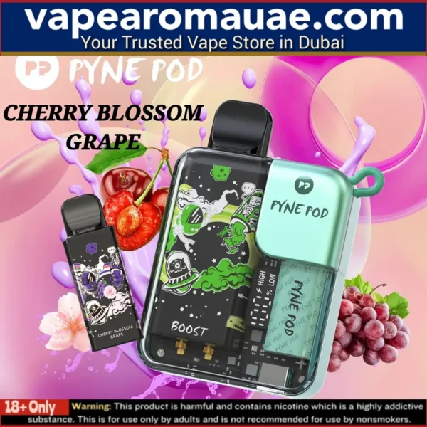 Pyne Pod Cherry Blossom Grape 8500 Puffs Disposable Vape Kit