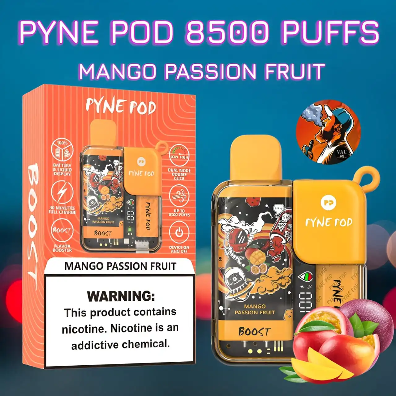 Pyne Pod Mango Passion Fruit 8500 Puffs - Vape Aroma UAE