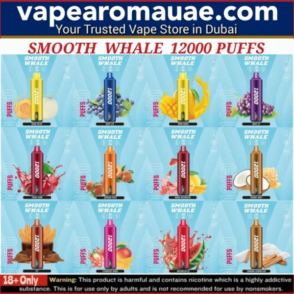 Smooth Whale 12000 Puffs Disposable Vape Kit- Vape Aroma UAE