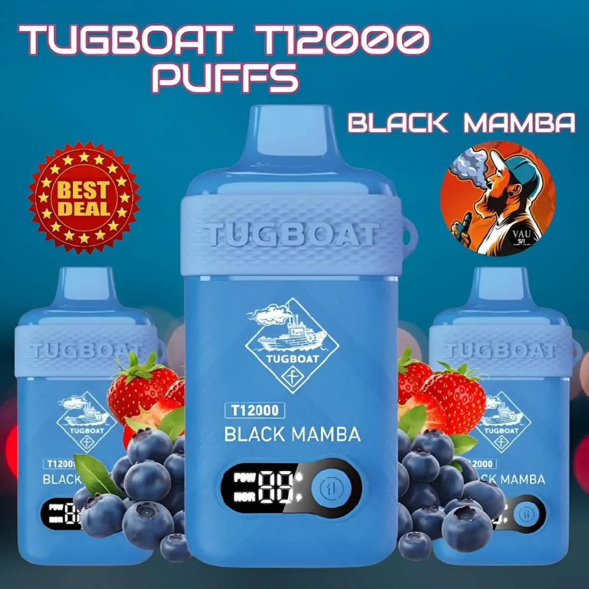 Tugboat Black Mamba T12000 Puffs Disposable Vape - Dubai