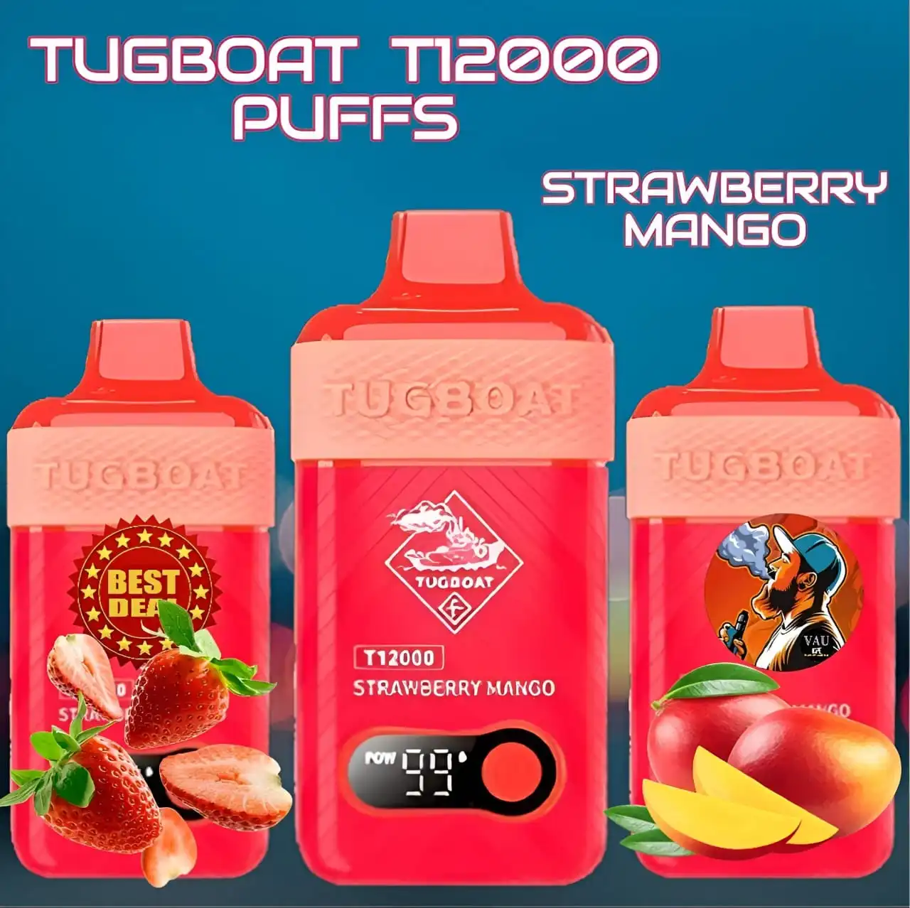 Tugboat Strawberry Mango T12000 Puffs Disposable Vape - UAE