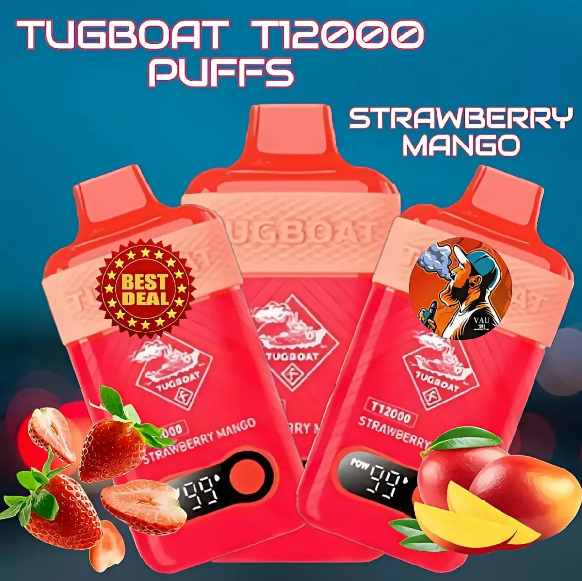 Tugboat Strawberry Mango T12000 Puffs Disposable Vape - UAE