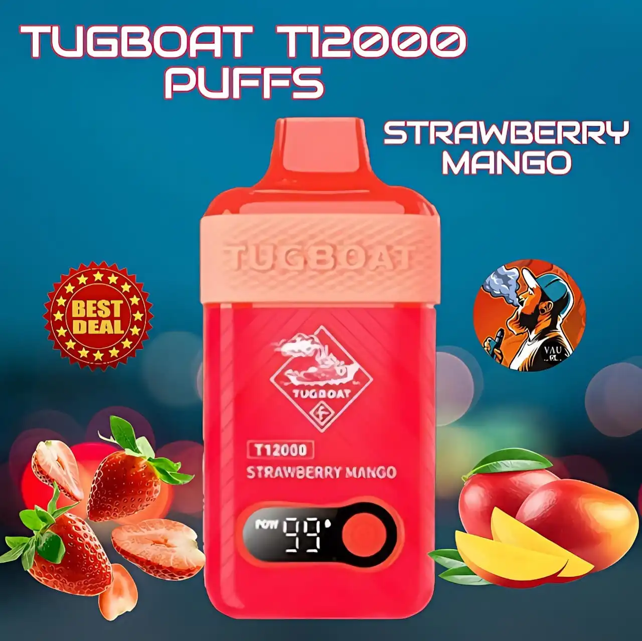 Tugboat Strawberry Mango T12000 Puffs Disposable Vape - UAE