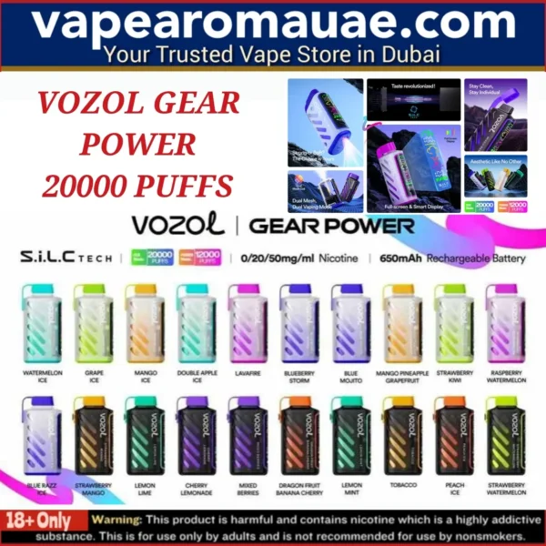 Best Vozol Gear Power 20000 Puffs Disposable Vape- Dubai UAE