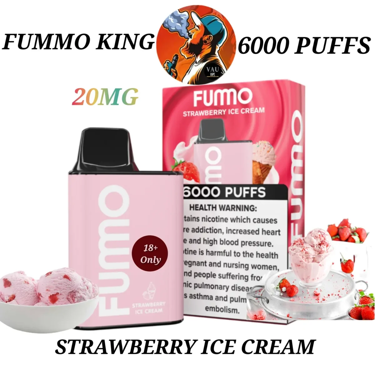 FUMO KING 6000 Puffs Disposable Vape 20MG in Dubai | FUMMO