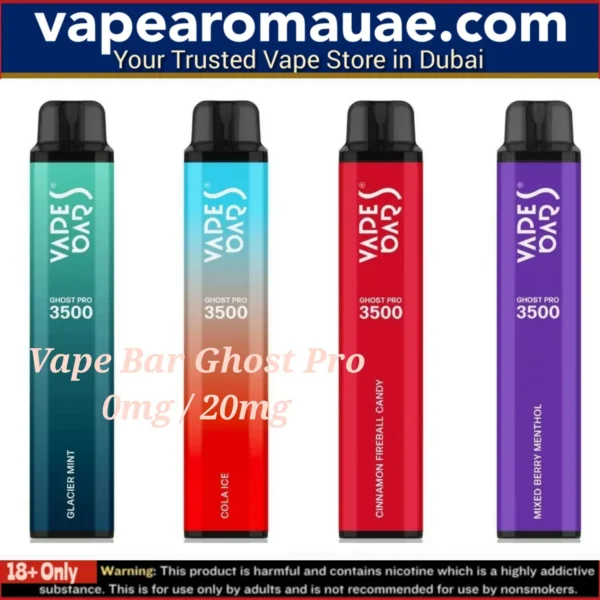 Vape Bar Ghost Pro 3500 puffs disposable vape 20mg & zero 0mg