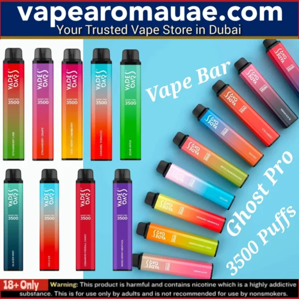 Vape Bar Ghost Pro 3500 puffs disposable vape 20mg & zero 0mg