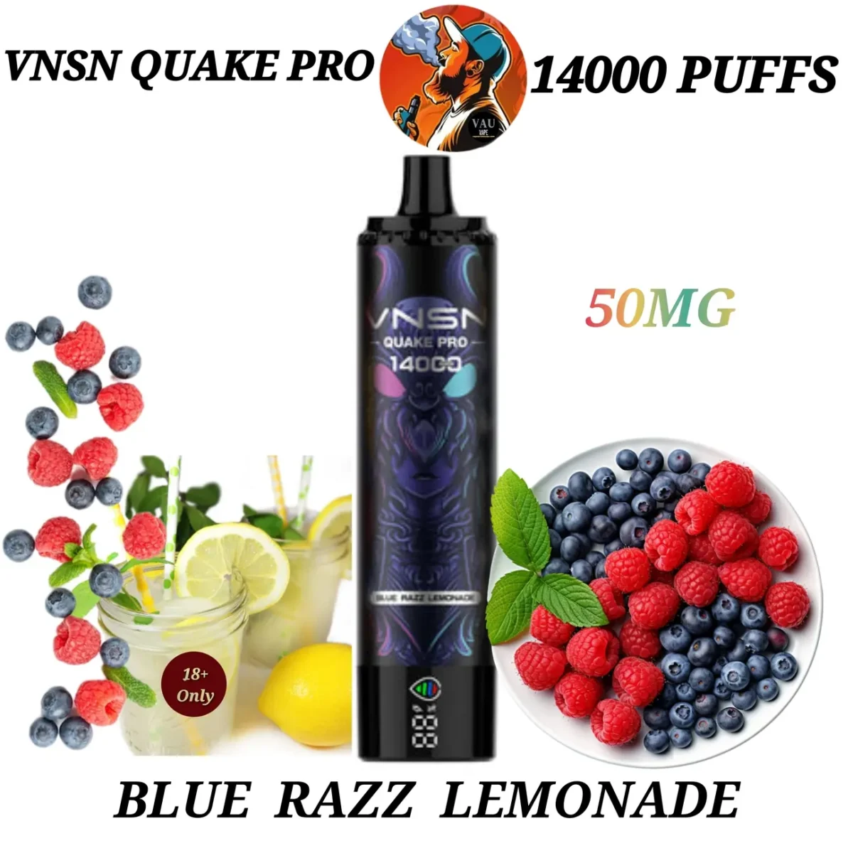 VNSN Blue Razz Lemonade 14000 Puffs 14K Disposable Vape 5%