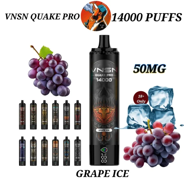 VNSN Grape Ice 14000 Puffs Quake Pro Disposable Vape in Dubai