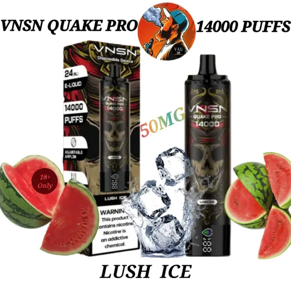 VNSN Lush Ice 14000 Puffs Quake Pro 14K Disposable Vape 5%