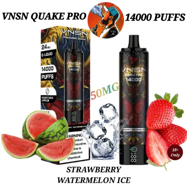 VNSN Strawberry Watermelon Ice Quake Pro 14000 Puffs in Dubai