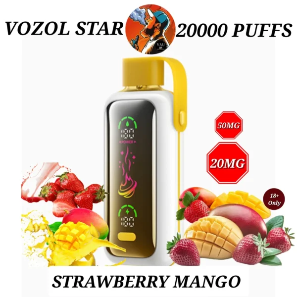 VOZOL 20000 Puffs Disposable Vape Strawberry Mango - STAR