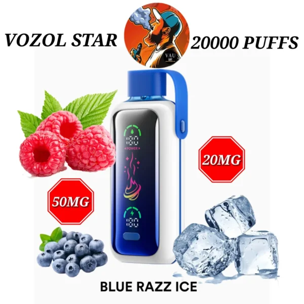 VOZOL Star Blue Razz Ice 20000 Puffs Disposable Vape - Dubai