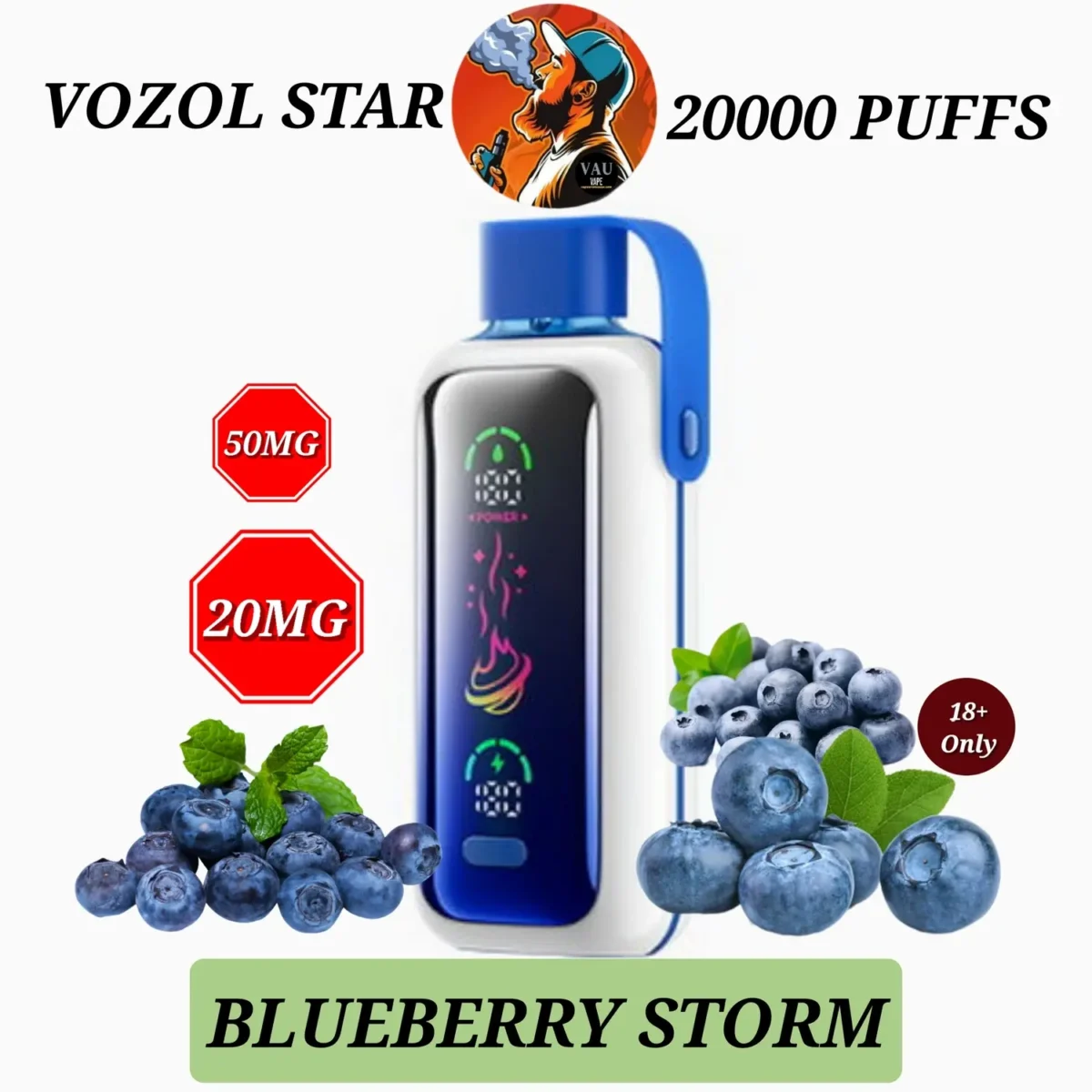 VOZOL Star Blueberry Storm 20000 Puffs Disposable 50MG 20MG