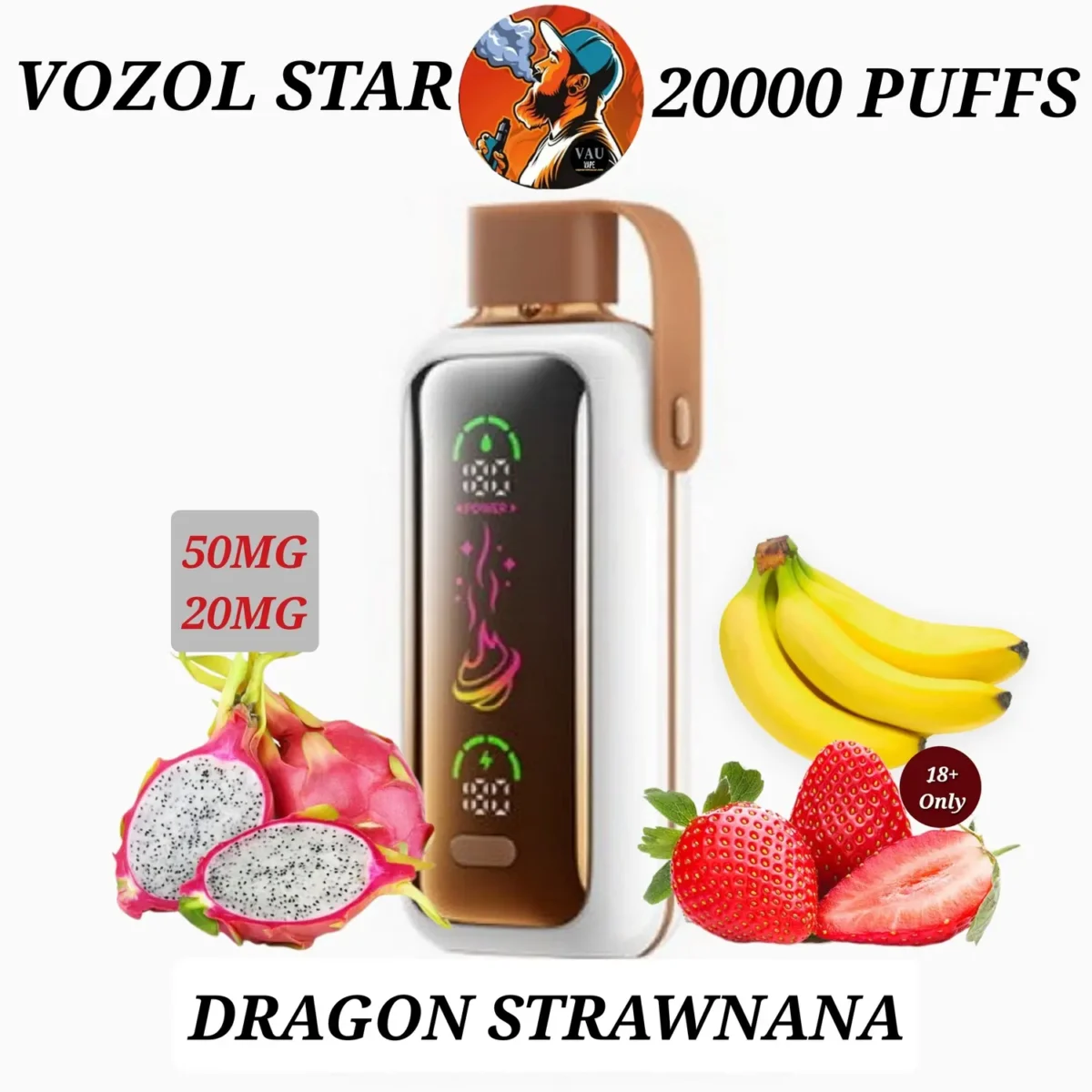 VOZOL Star Dragon Strawnana 20000 Puffs Disposable - Authentic