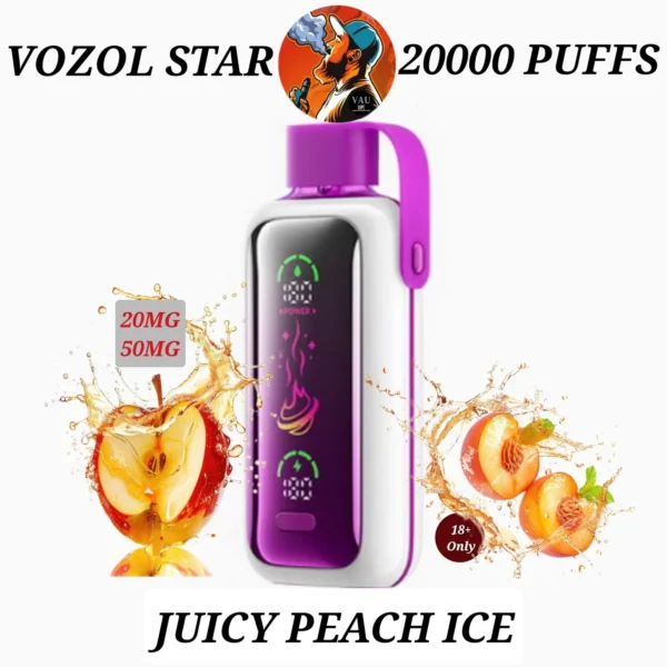 VOZOL Star Juicy Peach Ice 20000 Puffs Disposable 50MG 20MG