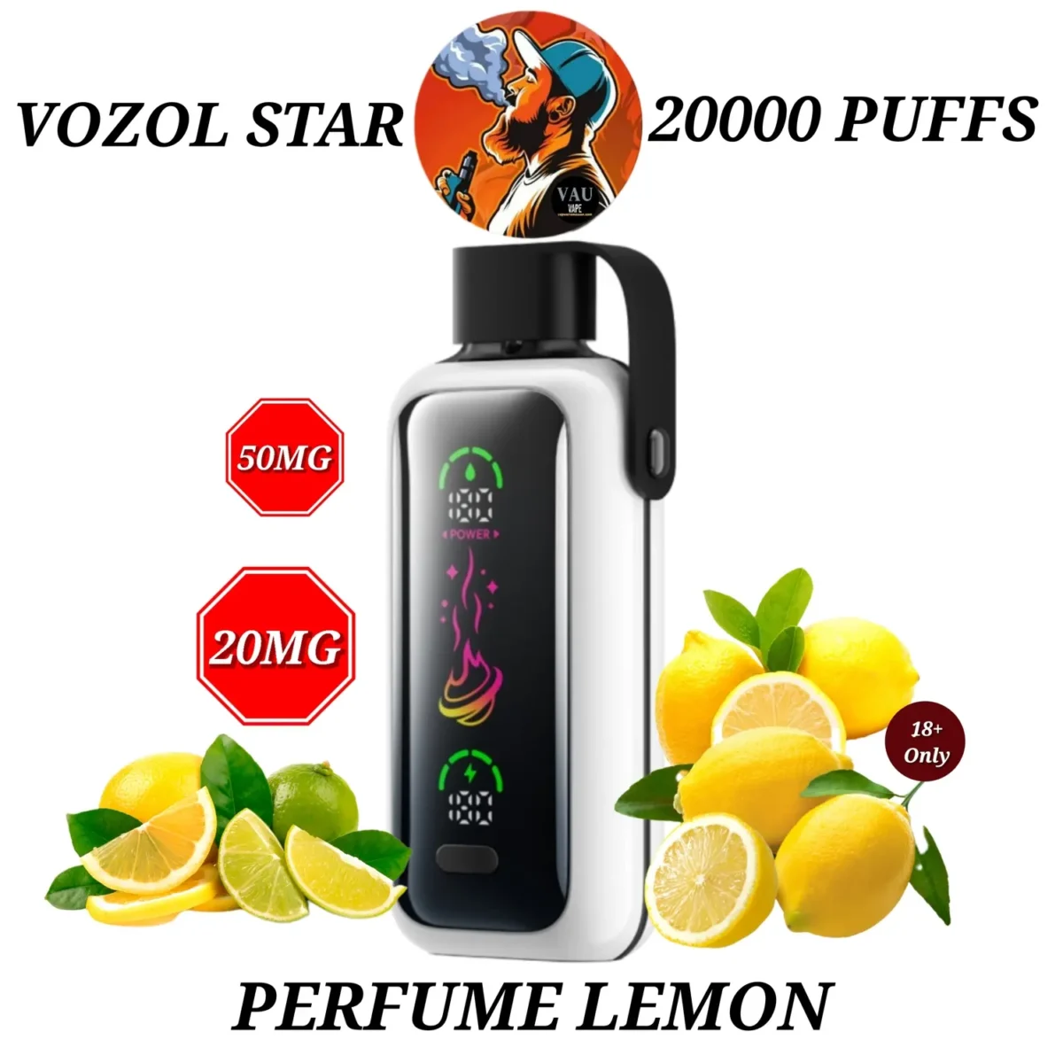 VOZOL Star Perfume Lemon 20000 Puffs Disposable 20MG 50MG