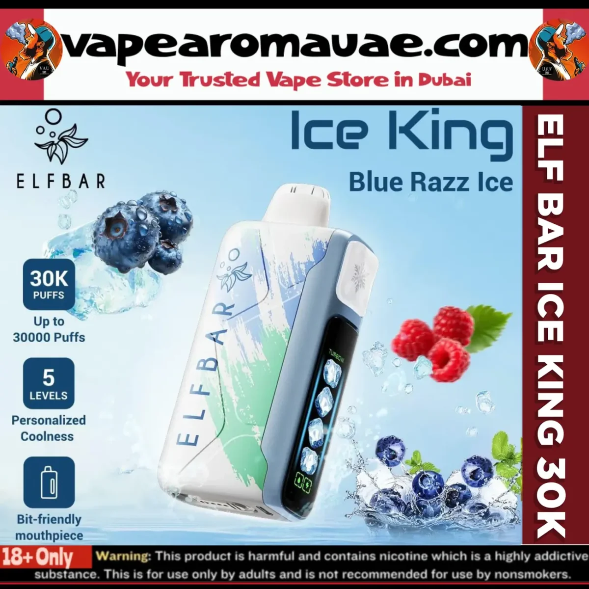 ELF BAR ICE KING 30000 Puffs 5% Disposable Vape - 30k Dubai