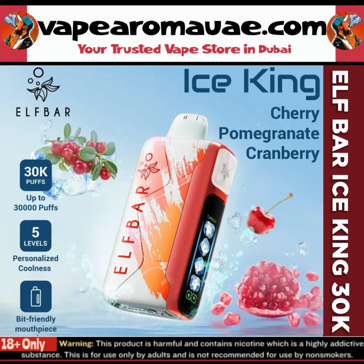 ELF BAR ICE KING 30000 Puffs 5% Disposable Vape - 30k Dubai