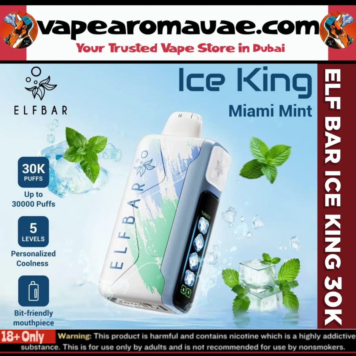 ELF BAR ICE KING 30000 Puffs 5% Disposable Vape - 30k Dubai