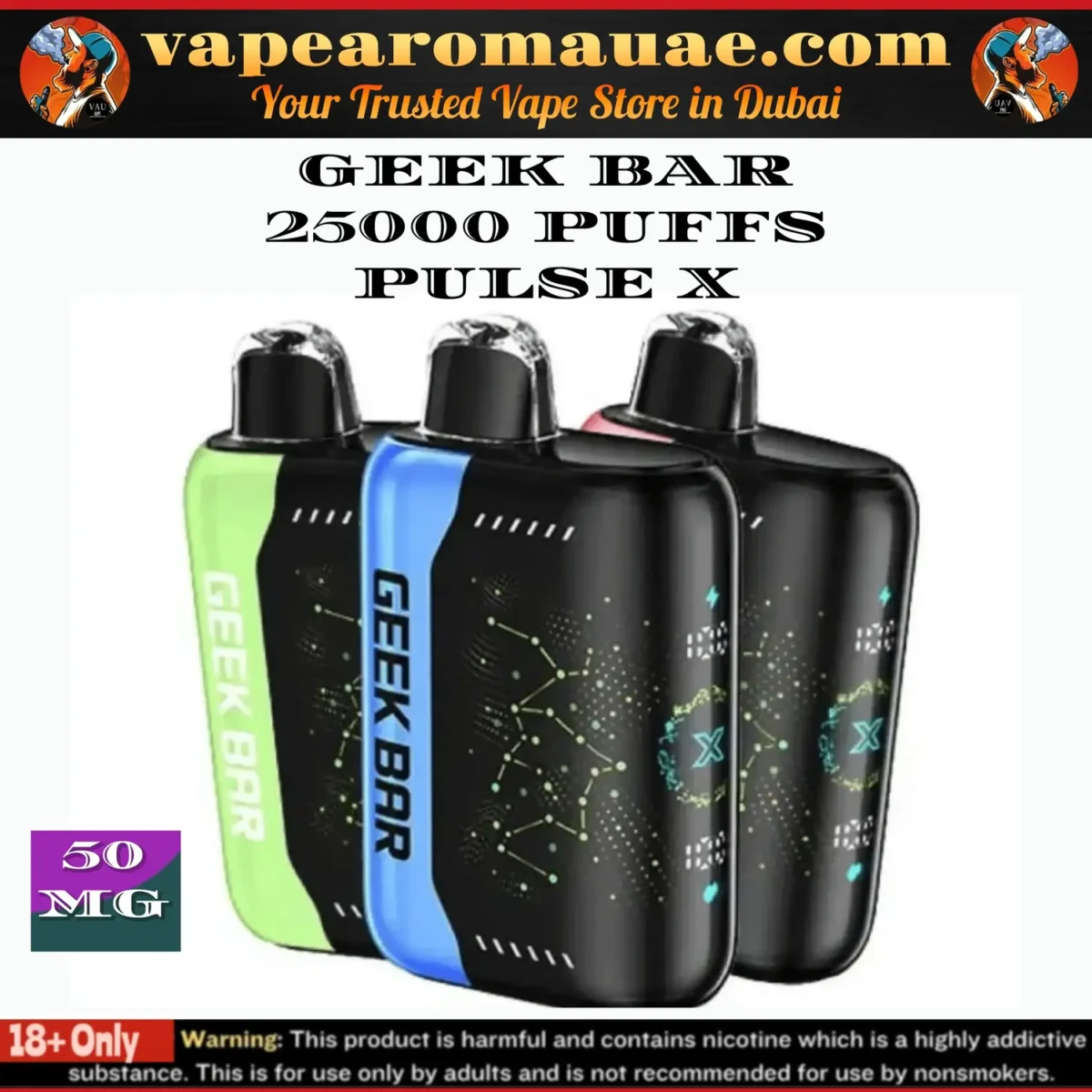 Best Geek Bar 25000 Puffs Pulse X Disposable Vape - Dubai UAE