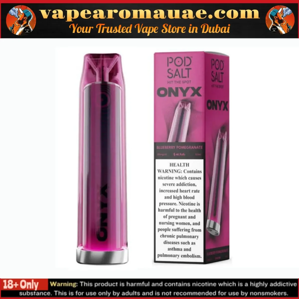 Pod Salt Onyx 4000 Puffs 20MG Disposable Vape 2% in Dubai