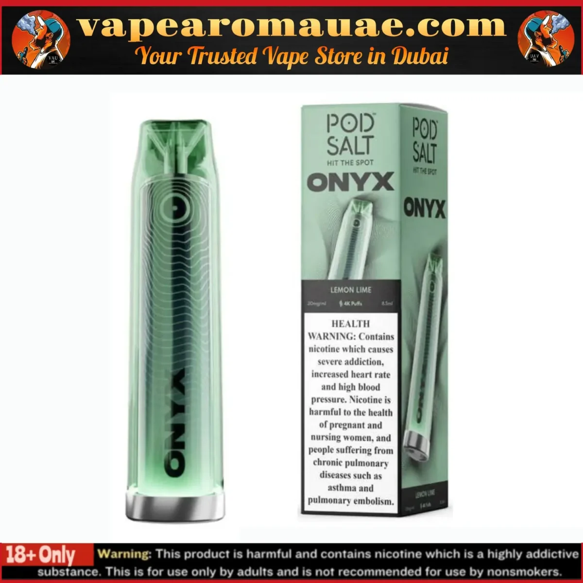 Pod Salt Onyx 4000 Puffs 20MG Disposable Vape 2% in Dubai