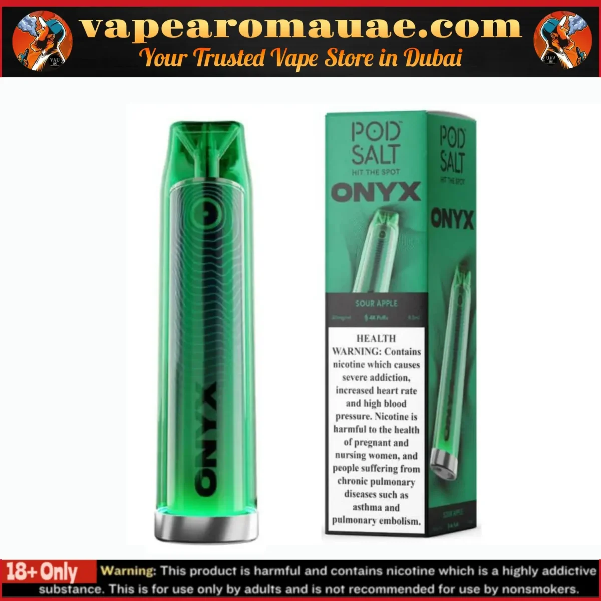 Pod Salt Onyx 4000 Puffs 20MG Disposable Vape 2% in Dubai