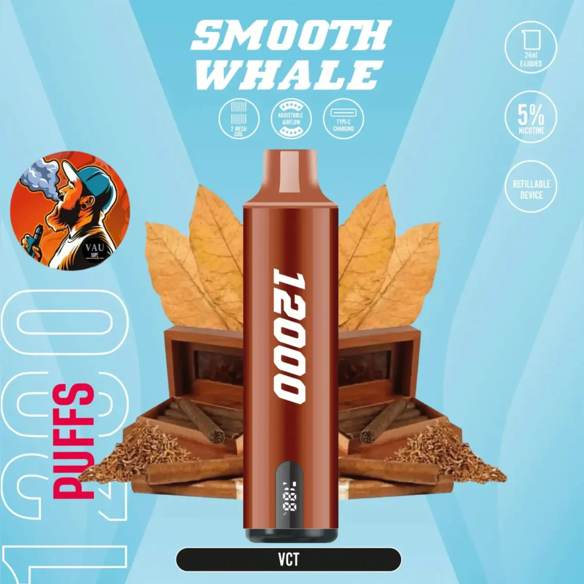 Smooth Whale 12000 Puffs 20MG Disposable Vape - Dubai