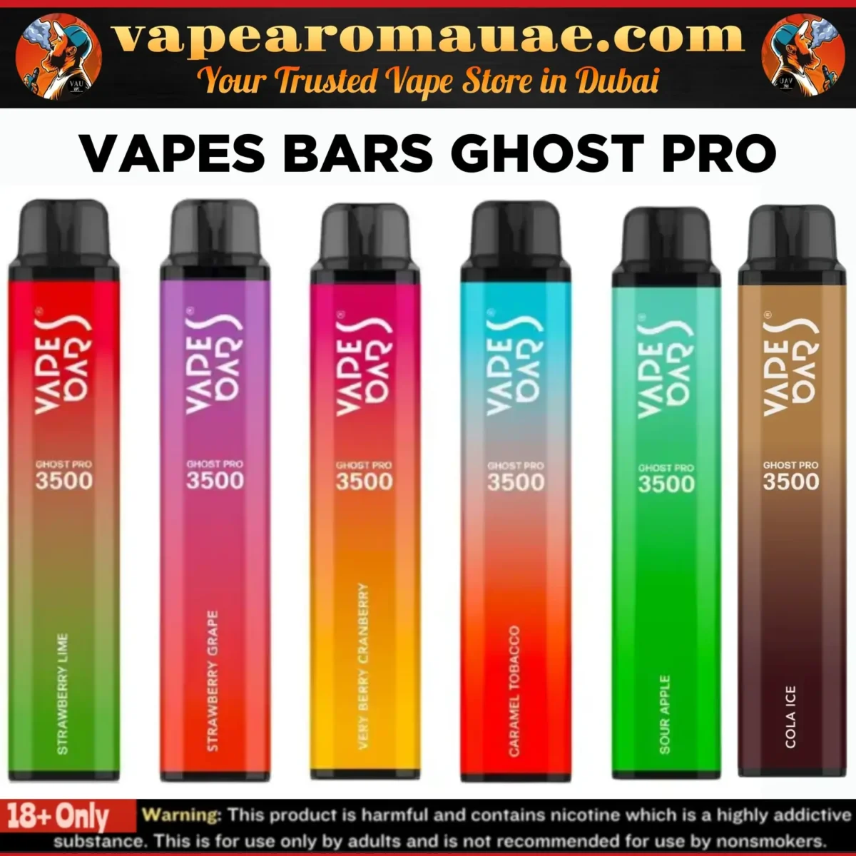 Ghost Pro 3500 puffs disposable vape 20mg 2% - Zero Nicotine 0%