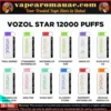 New Vozol Star 12000 Puffs 50MG Disposable Vape - Dubai UAE