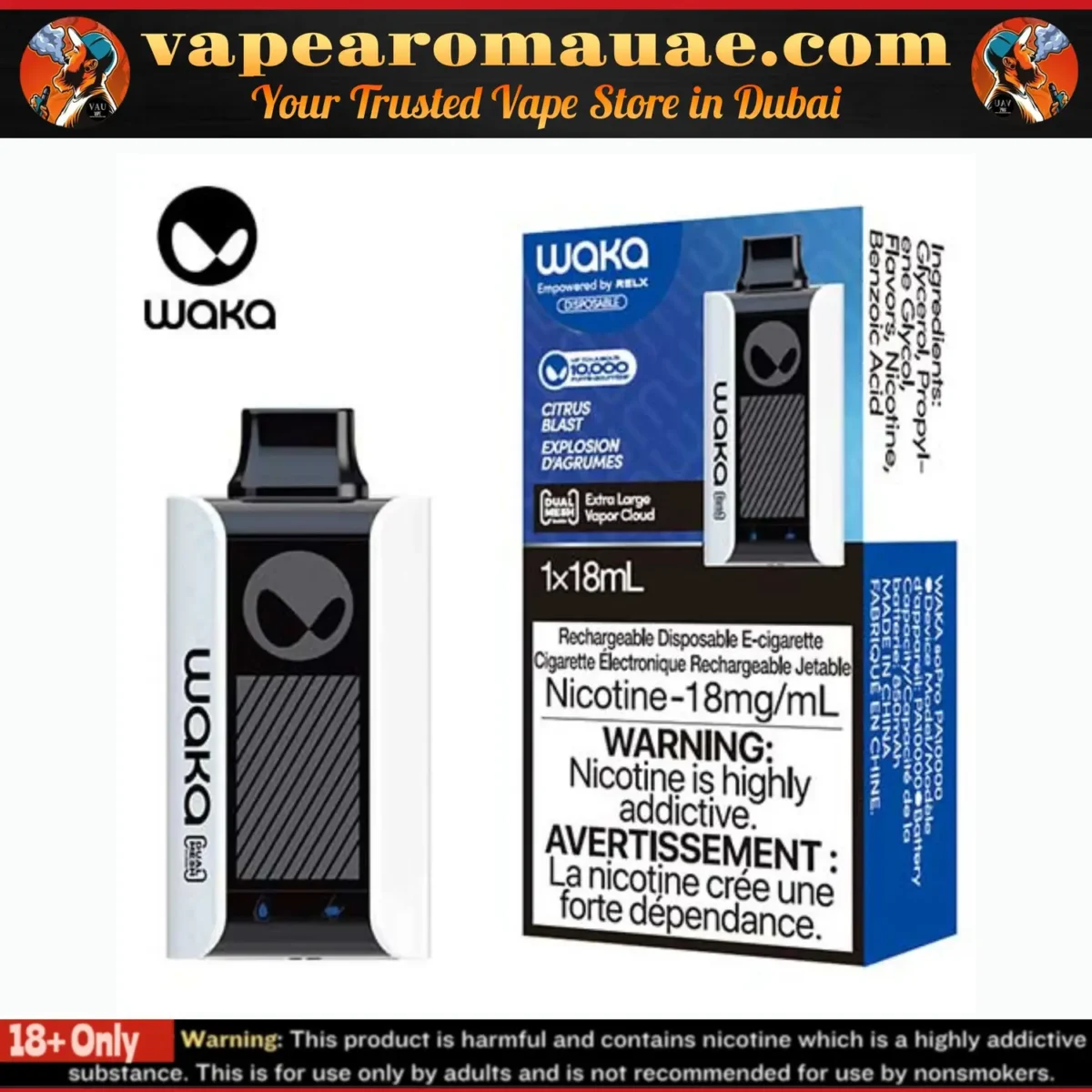 Waka SoPro PA10000 Puffs 3% & 5% Disposable Vape in Dubai