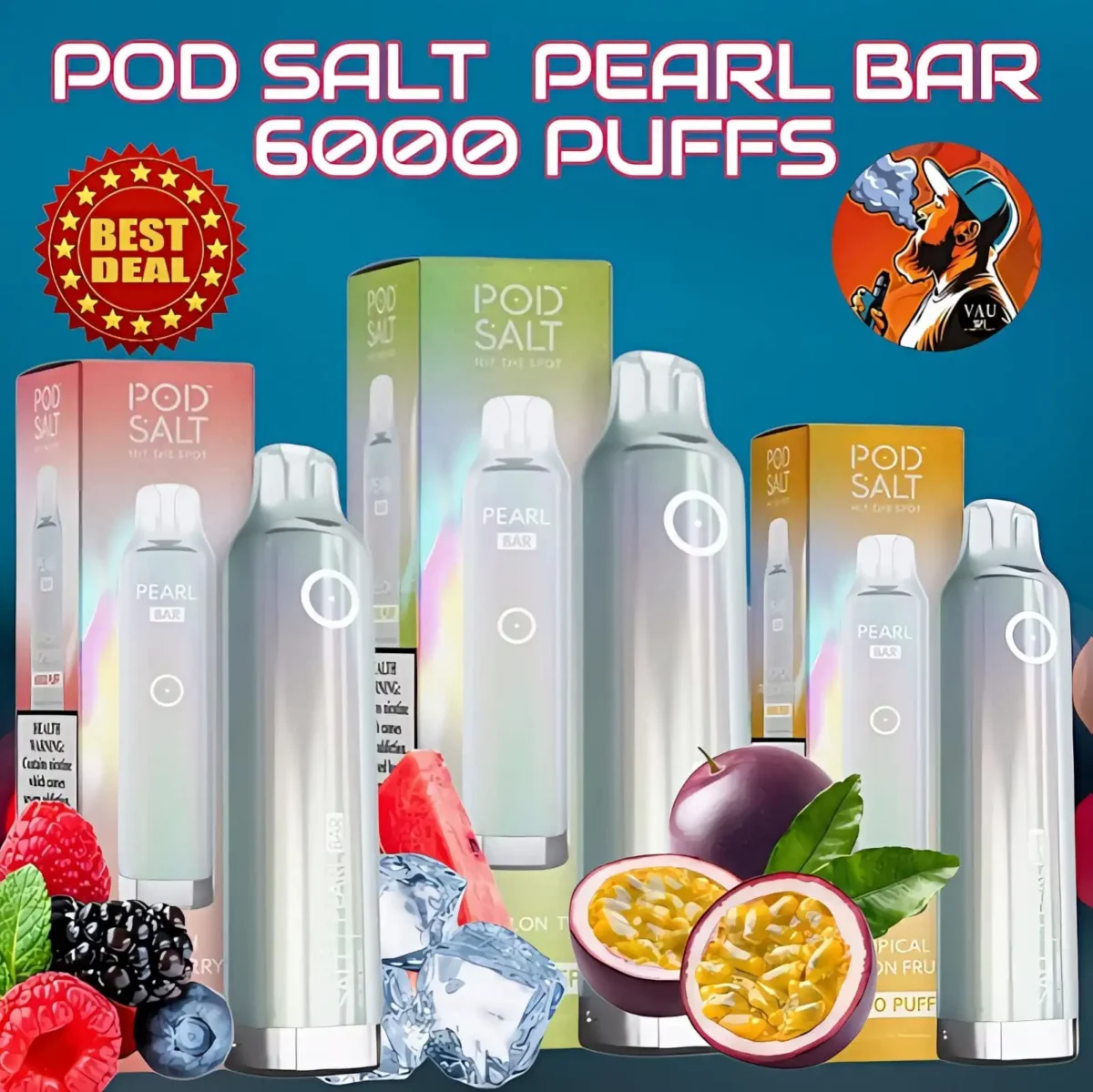 Pod Salt Pearl Bar 6000 Puffs 20mg Disposable Vape in Dubai