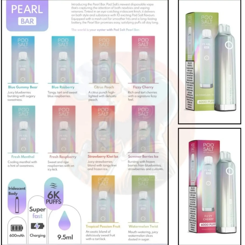 Pod Salt Pearl Bar 6000 Puffs 20mg Disposable Vape in Dubai