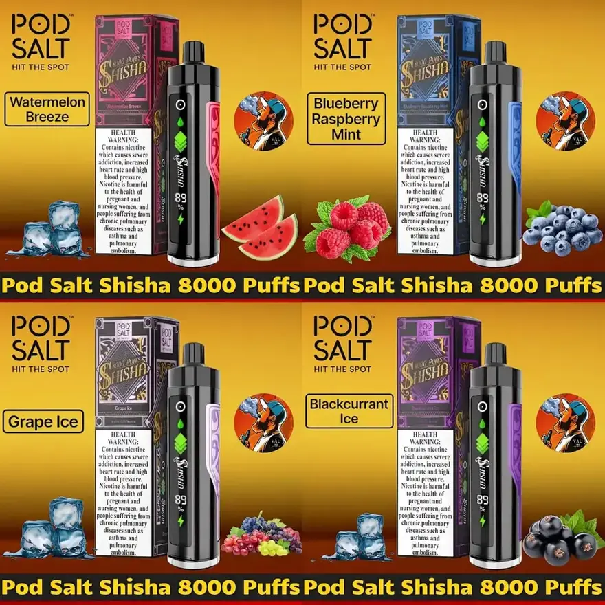 Pod Salt Shisha 8000 Puffs DTL Disposable Vape - Dubai UAE