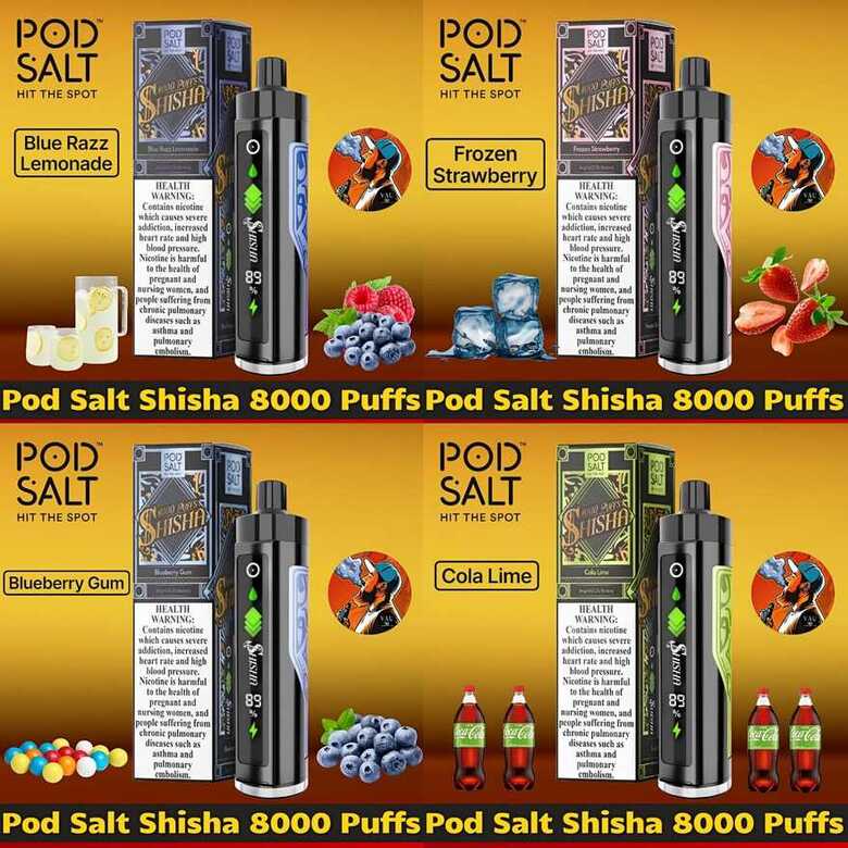 Pod Salt Shisha 8000 Puffs DTL Disposable Vape - Dubai UAE