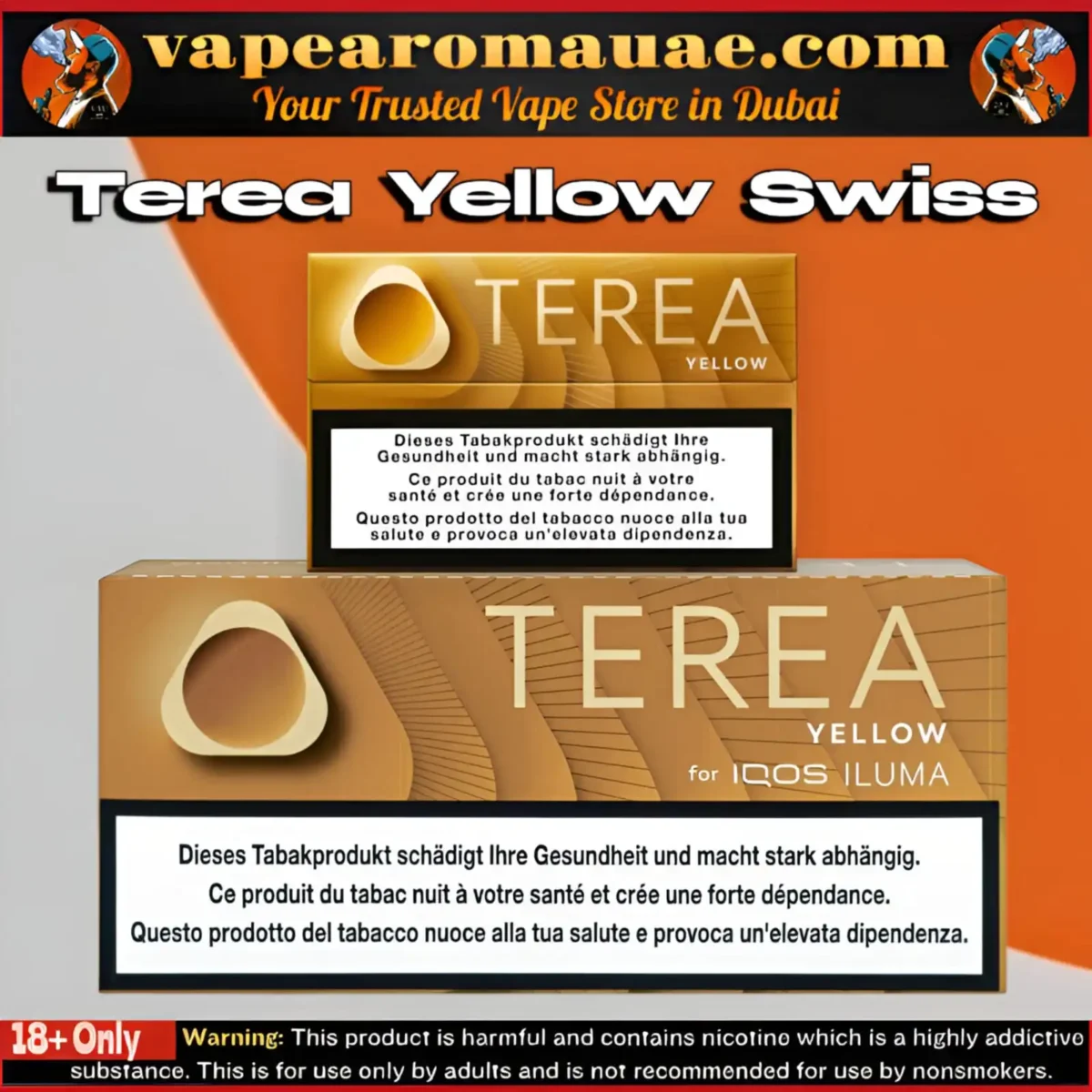 Buy Terea Yellow Flavor Swiss Edition Tobacco Sticks - Dubai UAE