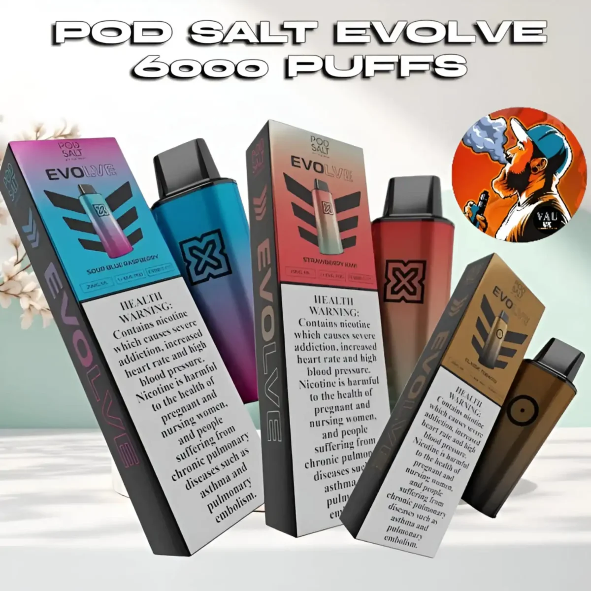 Pod Salt Evolve 6000 Puffs 2% Strength Disposable Vape