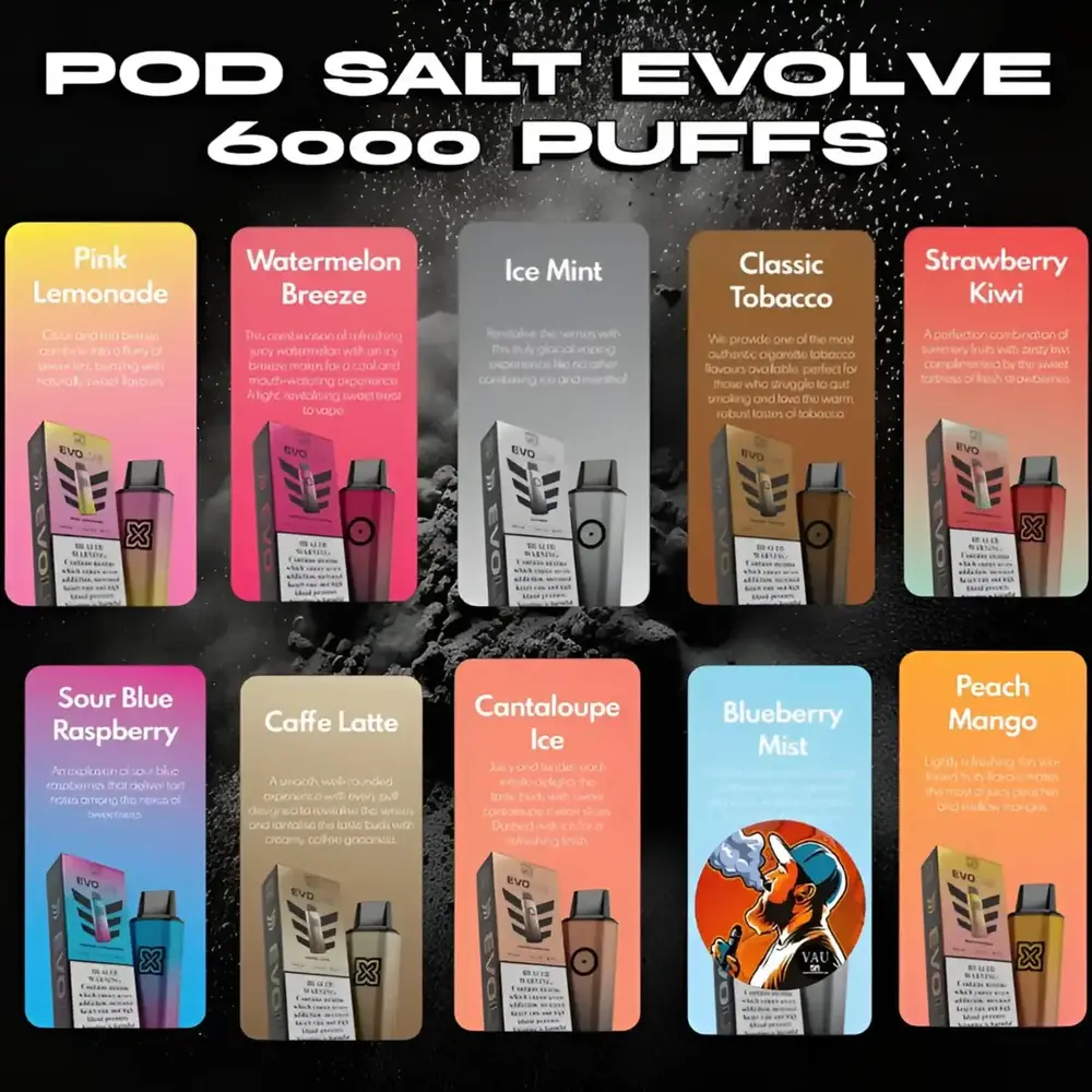 Pod Salt Evolve 6000 Puffs 2% Strength Disposable Vape