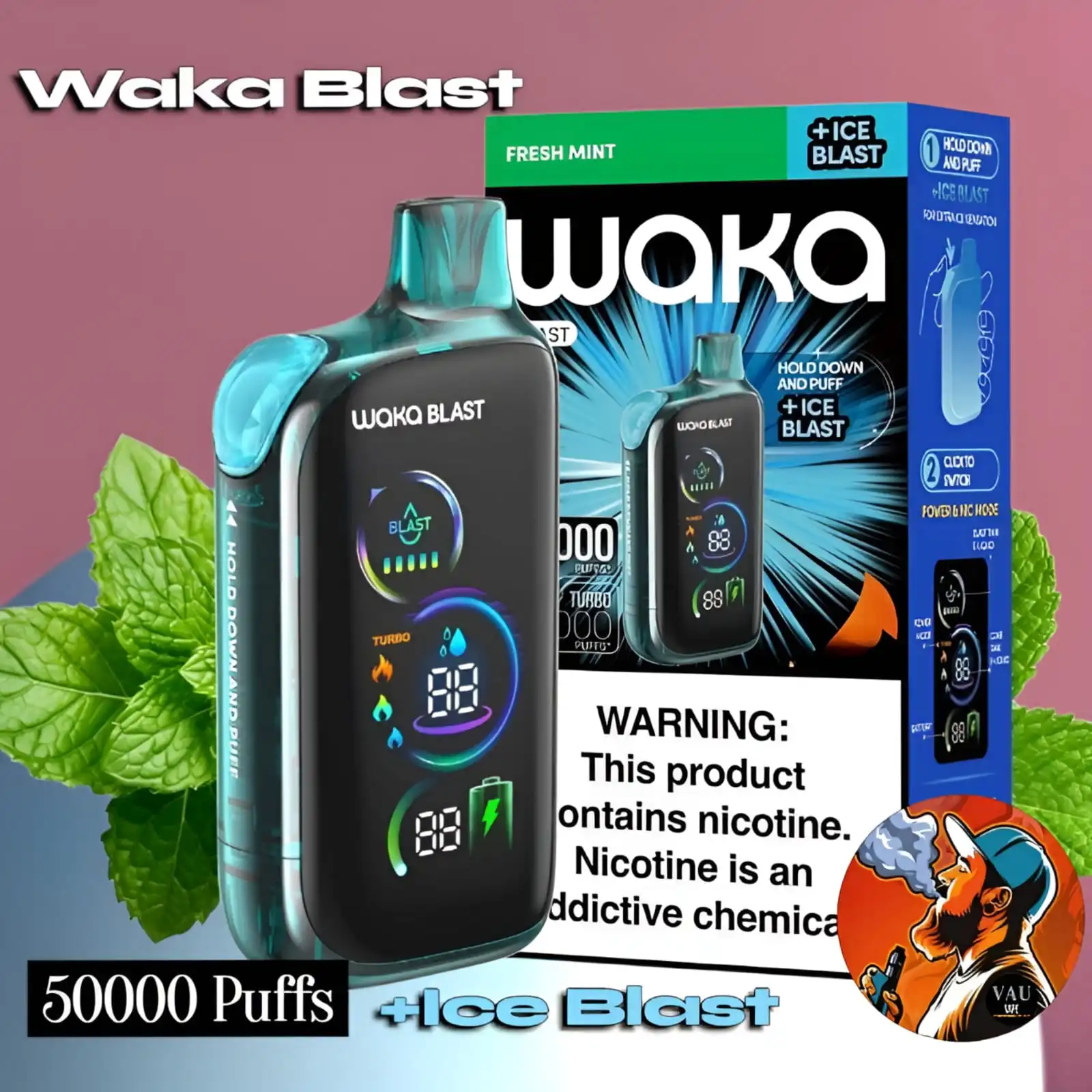 Waka Blast 50000 Puffs Ice Blast Disposable Vape - Dubai