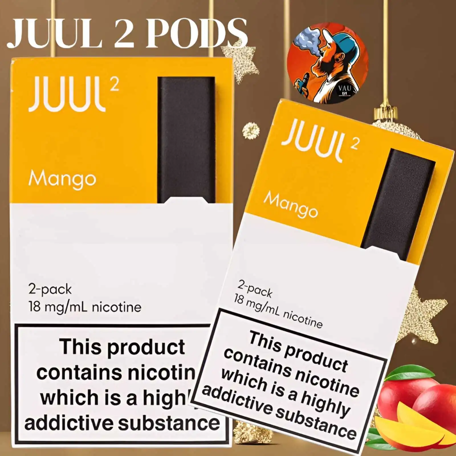 Authentic Juul 2 Pods Mango Flavor 18mg - Dubai UAE