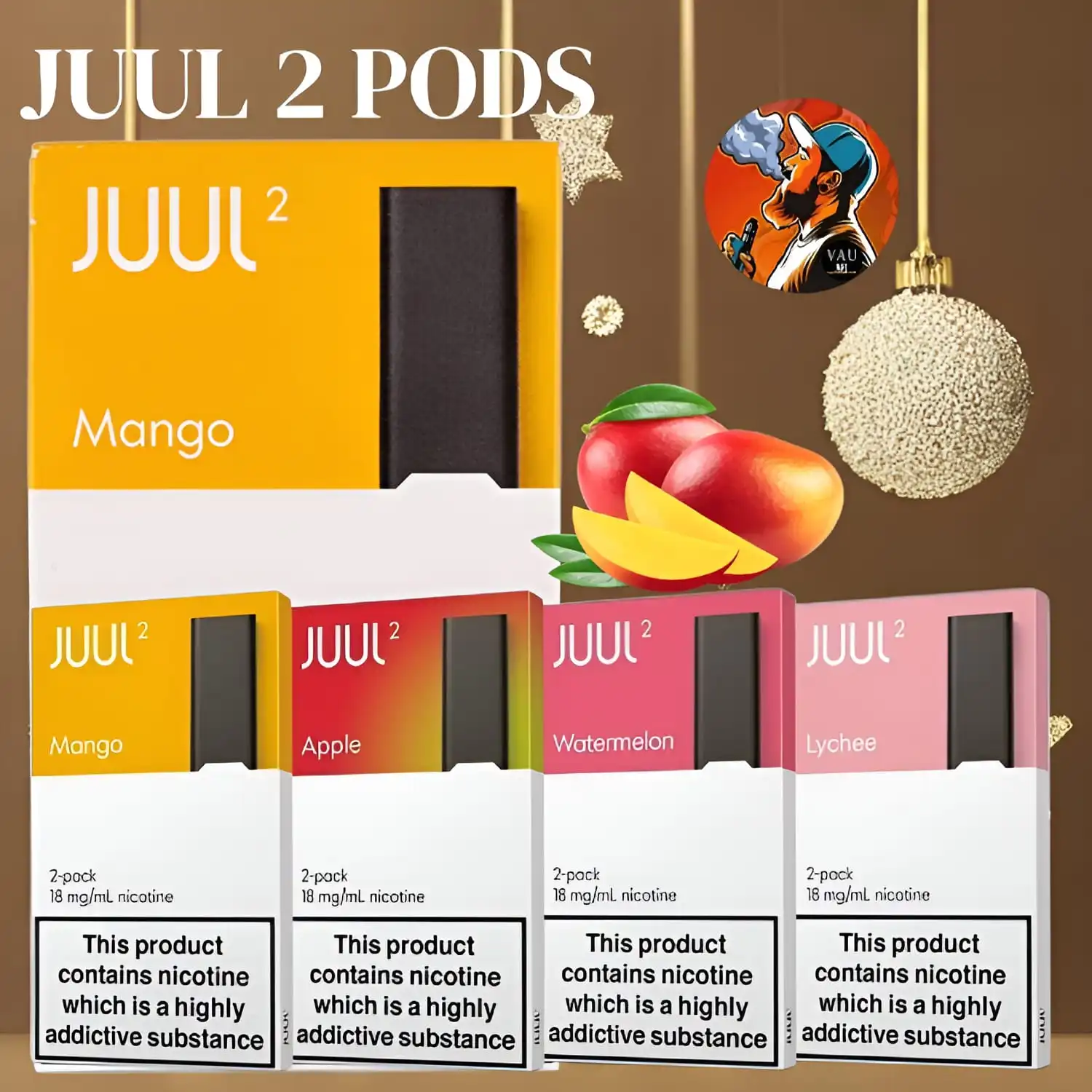 Authentic Juul 2 Pods Mango Flavor 18mg - Dubai UAE