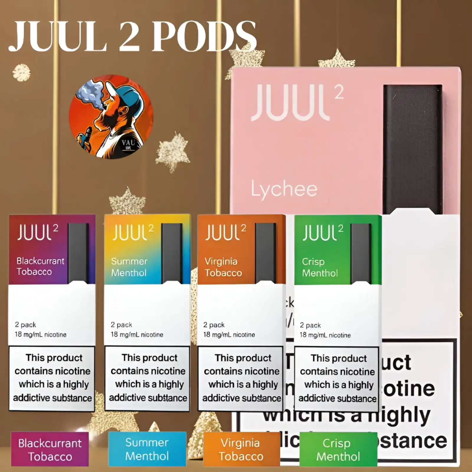 Juul 2 Pods Lychee Flavor 18MG Salt Nicotine – Dubai
