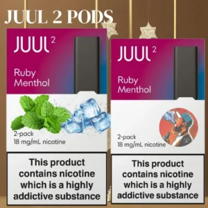 Juul 2 Pods Ruby Menthol Flavor | Smooth Throat Hit - Dubai