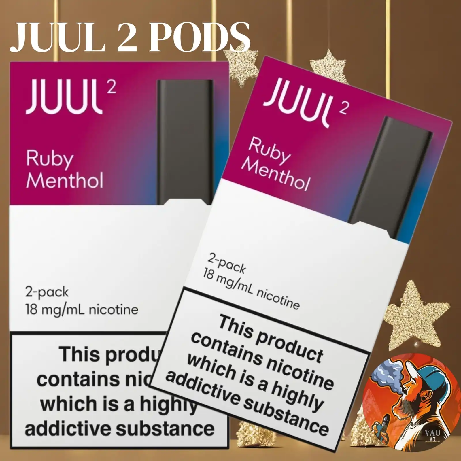Juul 2 Pods Ruby Menthol Flavor | Smooth Throat Hit - Dubai