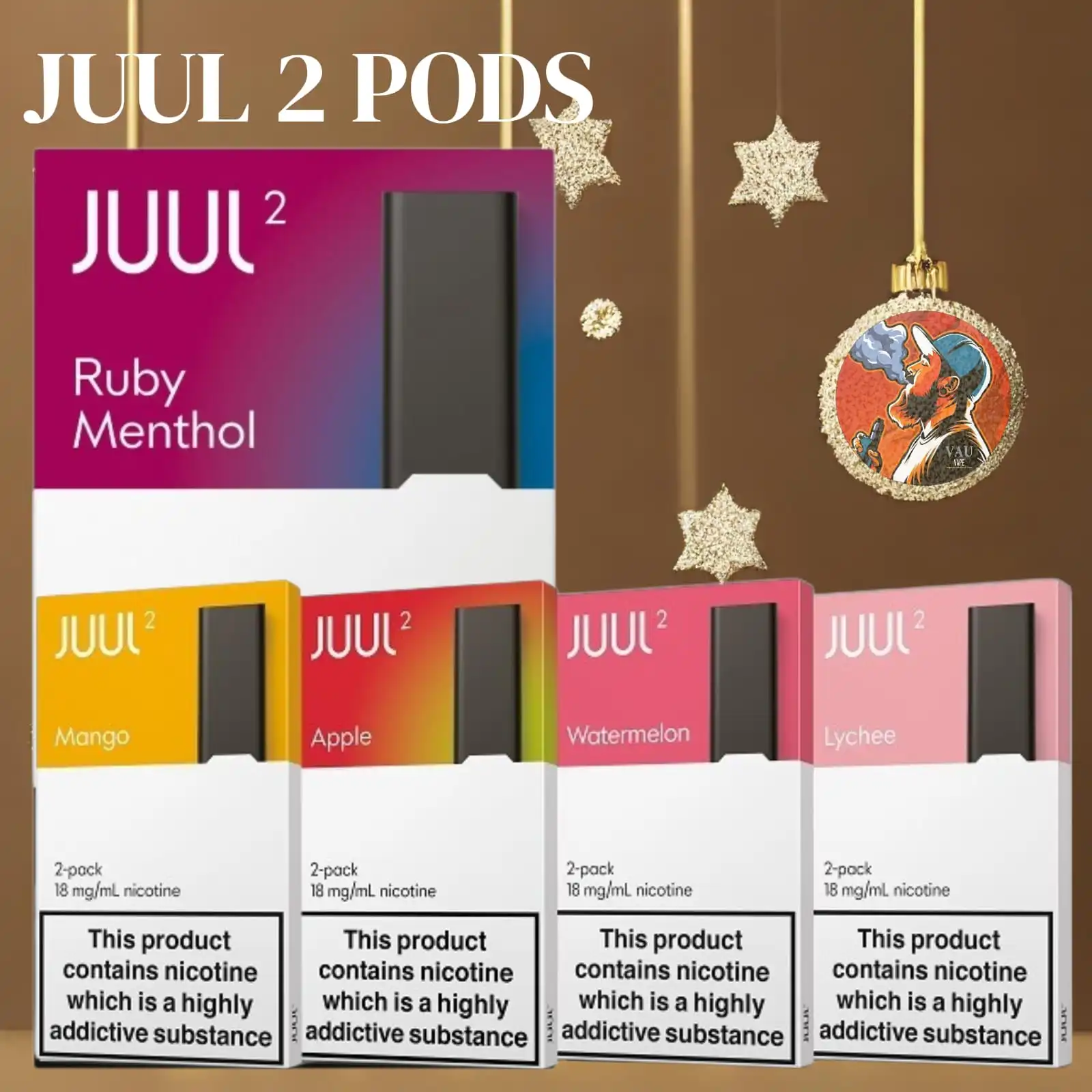 Juul 2 Pods Ruby Menthol Flavor | Smooth Throat Hit - Dubai