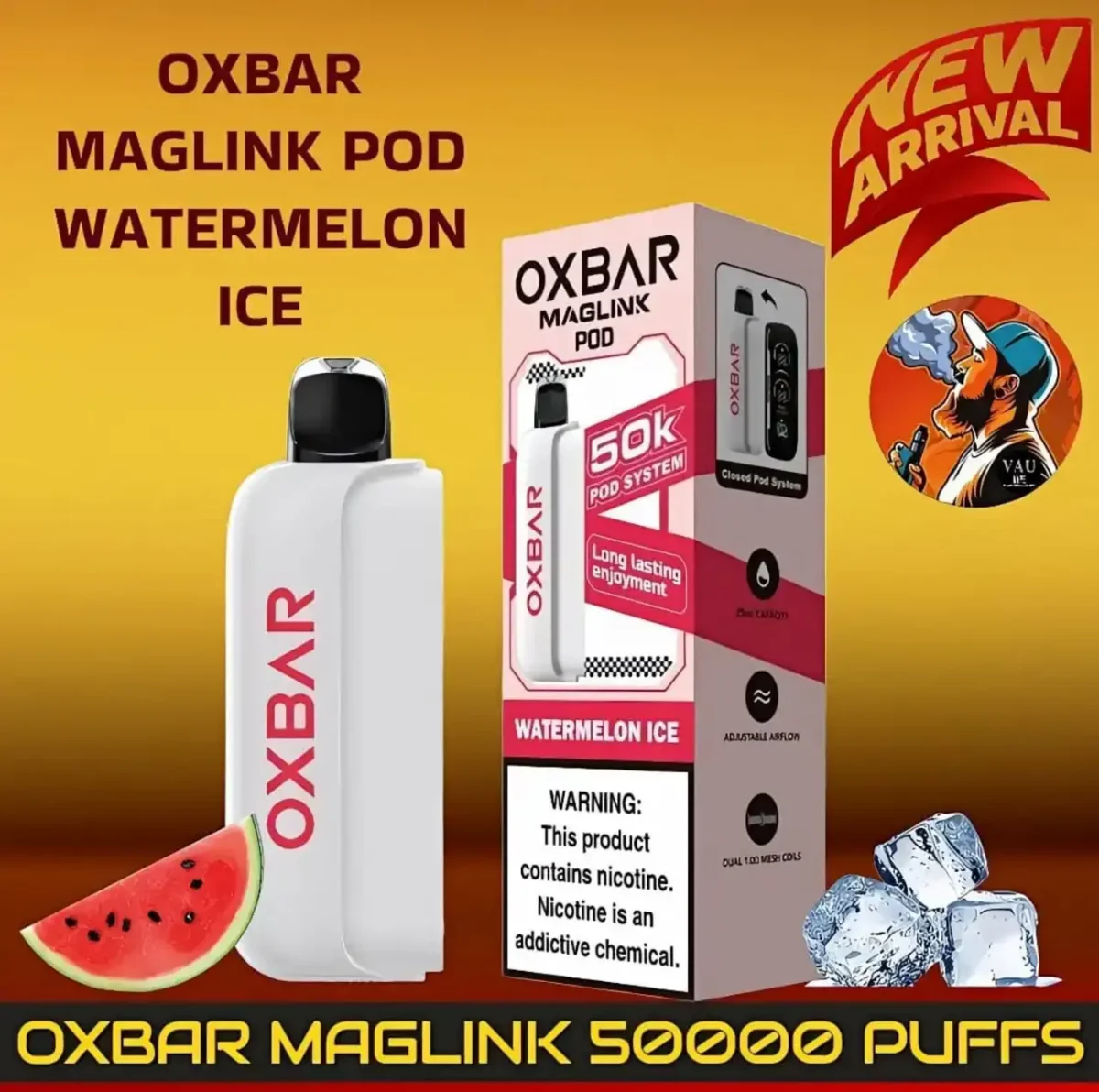 Oxbar Maglink 50000 Puffs Disposable Vape 50k Pod & Battery