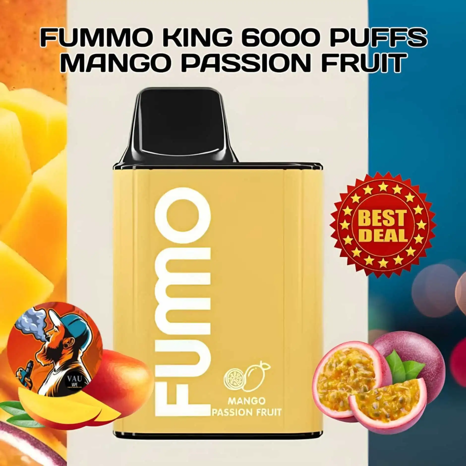 Fumo King Mango Passion Fruit 6000 Puffs Fummo Disposable Vape - DUbai UAE