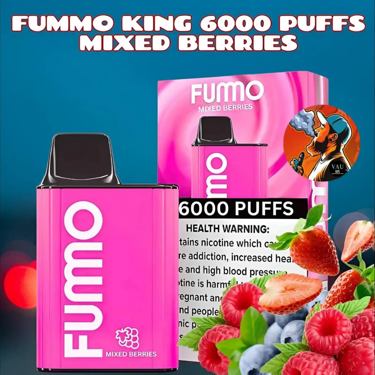 Fumo King Mixed Berries 6000 Puffs Disposable Vape Fummo in Dubai UAE